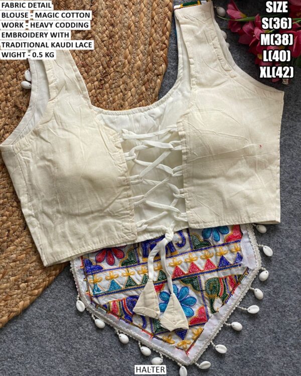 Traditional Kaudi Lace Embroidery Blouse