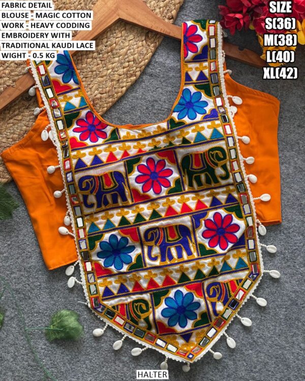Traditional Kaudi Lace Embroidery Blouse