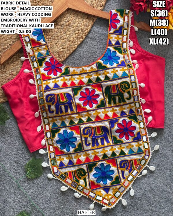 Traditional Kaudi Lace Embroidery Blouse