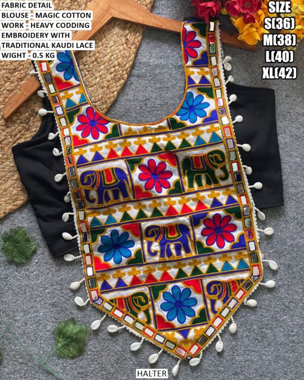 Traditional Kaudi Lace Embroidery Blouse