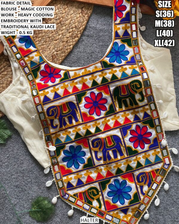 Traditional Kaudi Lace Embroidery Blouse