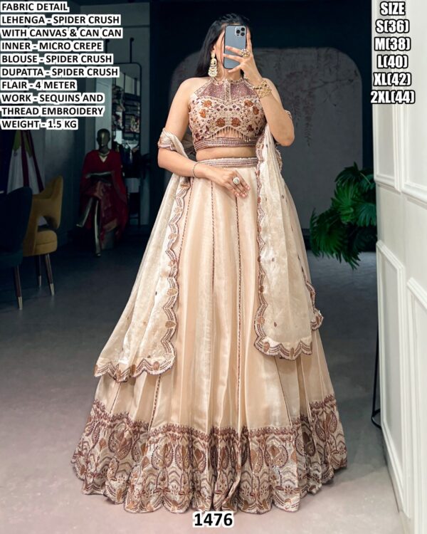 Spider Crush Sequins Embroidery Lehenga Choli