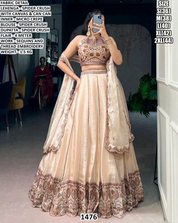 Spider Crush Sequins Embroidery Lehenga Choli