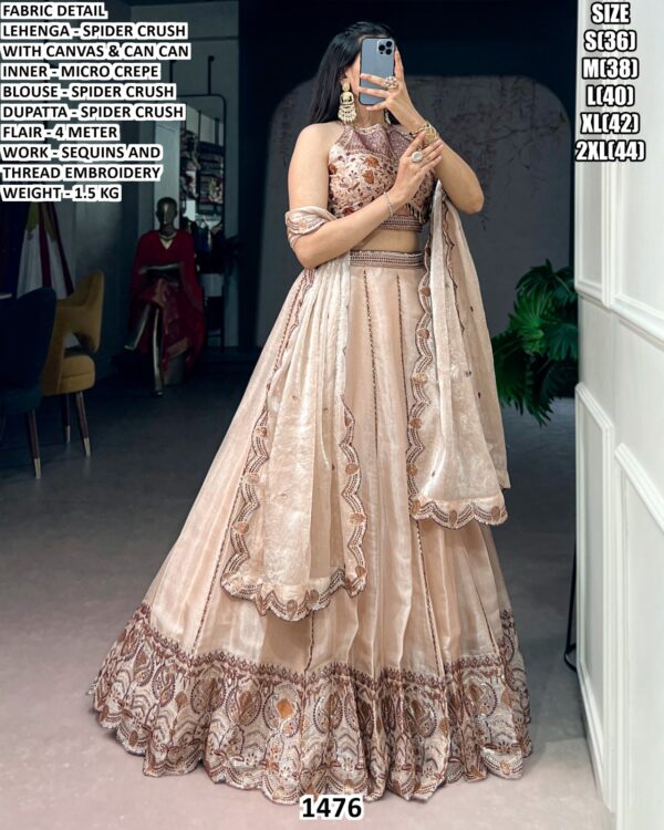 Spider Crush Sequins Embroidery Lehenga Choli
