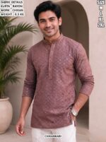 Casual Wear Chikan Work Men Kurta
