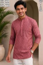 Casual Wear Chikan Work Men Kurta