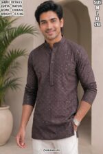 Casual Wear Chikan Work Men Kurta
