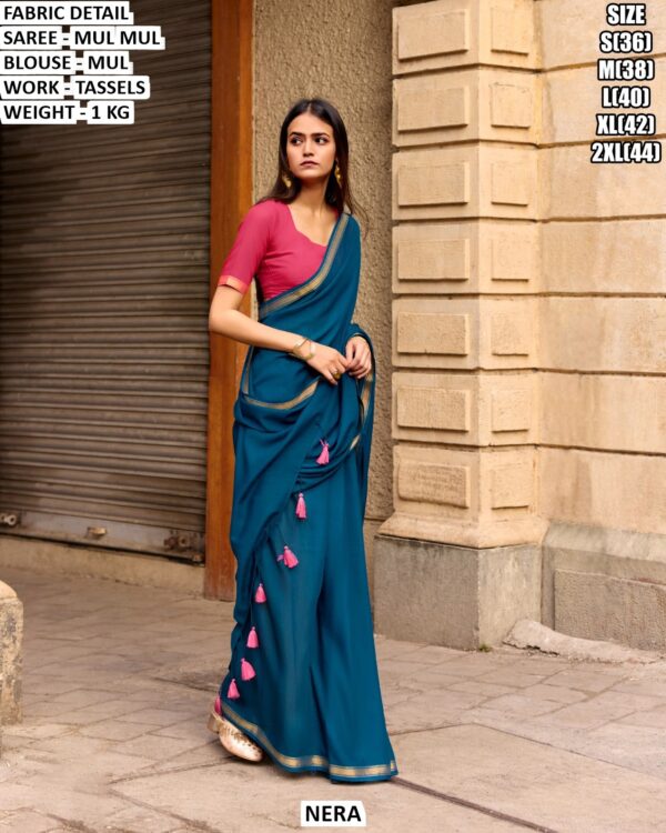 Stylish Daily Wear Mul Mul Saree