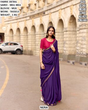 Stylish Daily Wear Mul Mul Saree