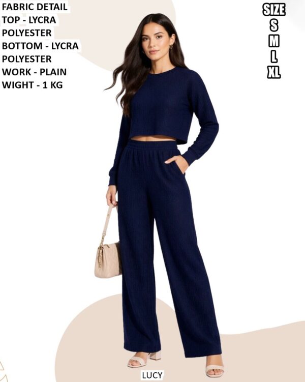 Smart Look Plain Top Bottom Set For Women