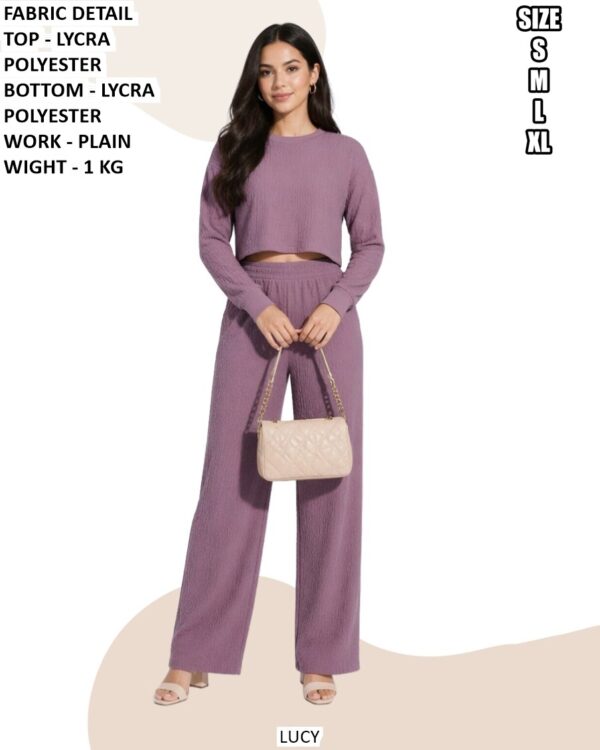 Smart Look Plain Top Bottom Set For Women