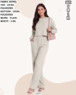 Smart Look Plain Top Bottom Set For Women