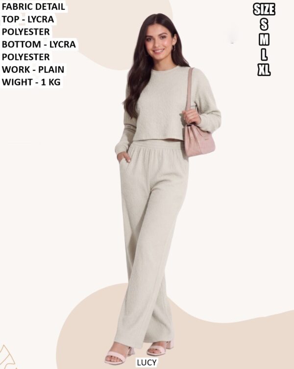 Smart Look Plain Top Bottom Set For Women