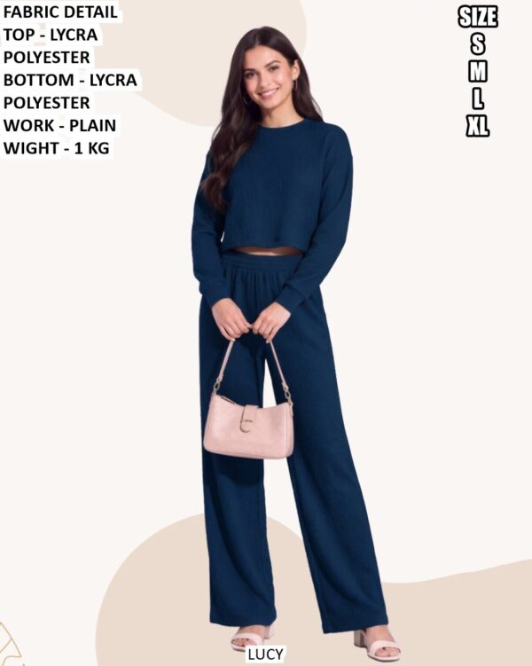 Smart Look Plain Top Bottom Set For Women