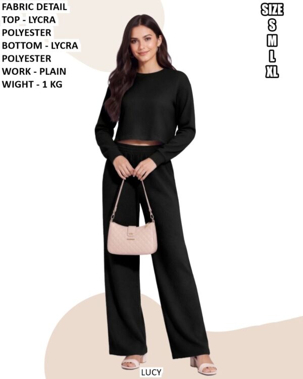 Smart Look Plain Top Bottom Set For Women