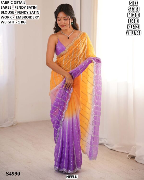 Premium Fendy Satin Saree For Women
