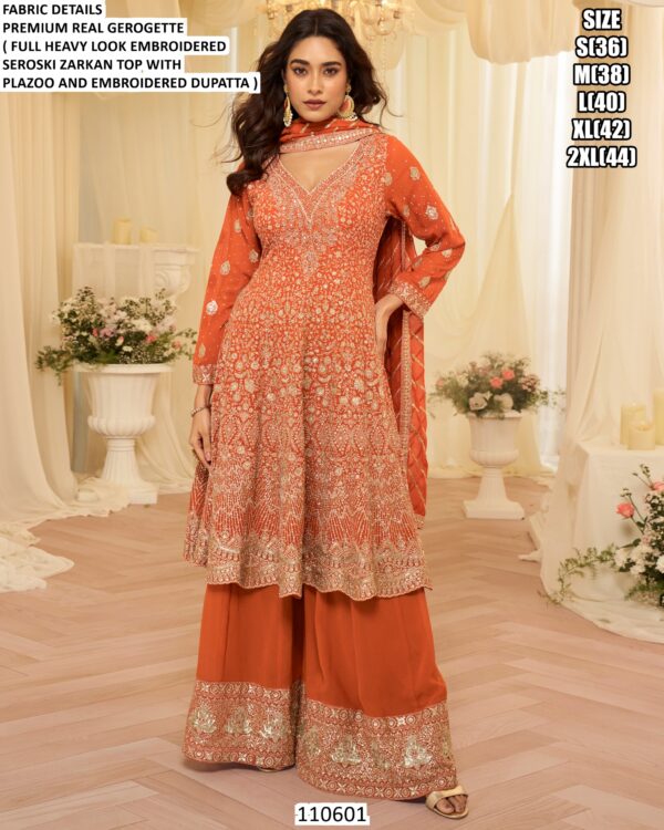 Wedding Wear Heavy Embroidered Palazzo Suit