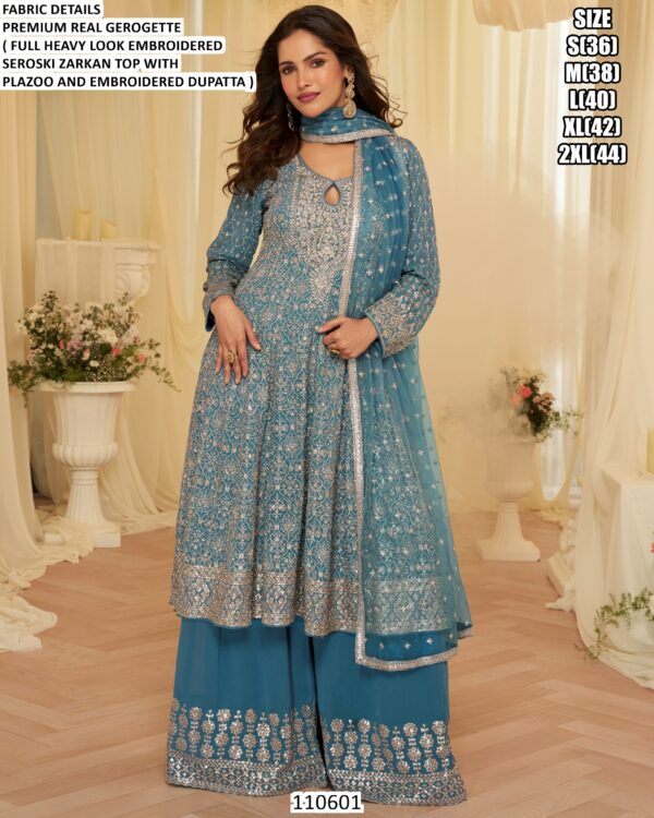 Wedding Wear Heavy Embroidered Palazzo Suit