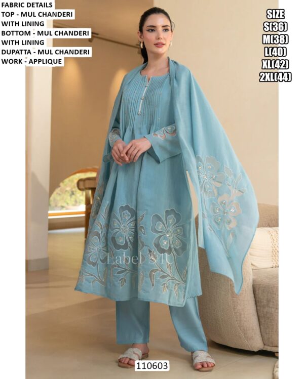 Stylish Festive Wear Mul Chanderi Suit