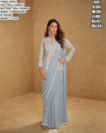 New Superhit Trending Ready To Wear Real Chinon Sarees With Fully Embroidery Work
