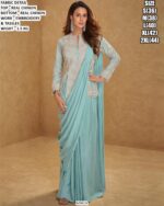 New Superhit Trending Ready To Wear Real Chinon Sarees With Fully Embroidery Work