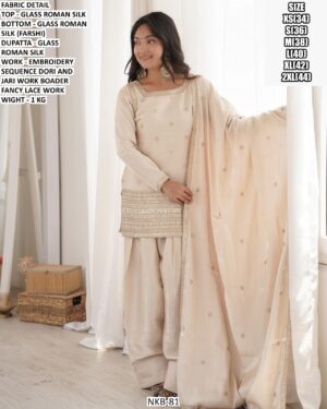 Party Wear Farshi Bottom Suit With Dupatta