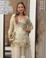 Designer Fendy Silk Suit Set With Real Mirror Work