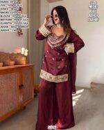 Designer Fendy Silk Suit Set With Real Mirror Work