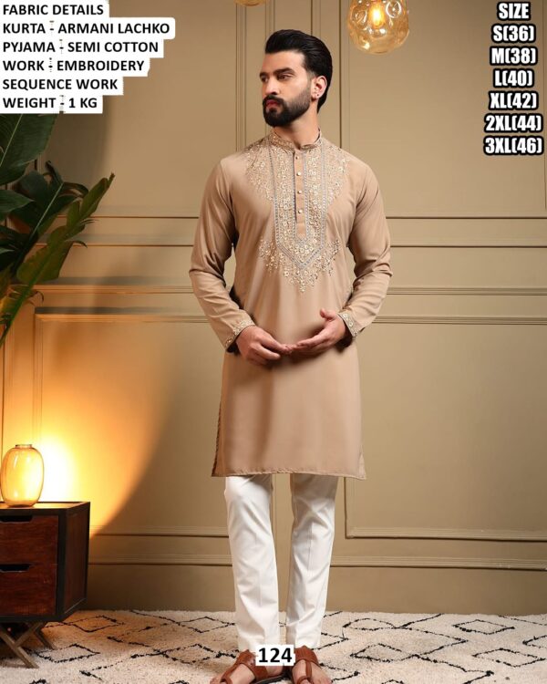 Armani Lachko Embroidery Kurta Pajama Set