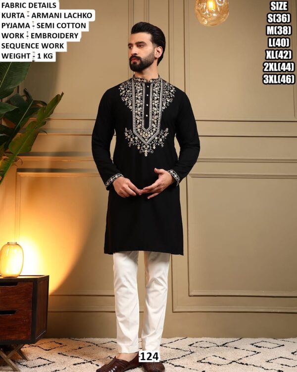 Armani Lachko Embroidery Kurta Pajama Set