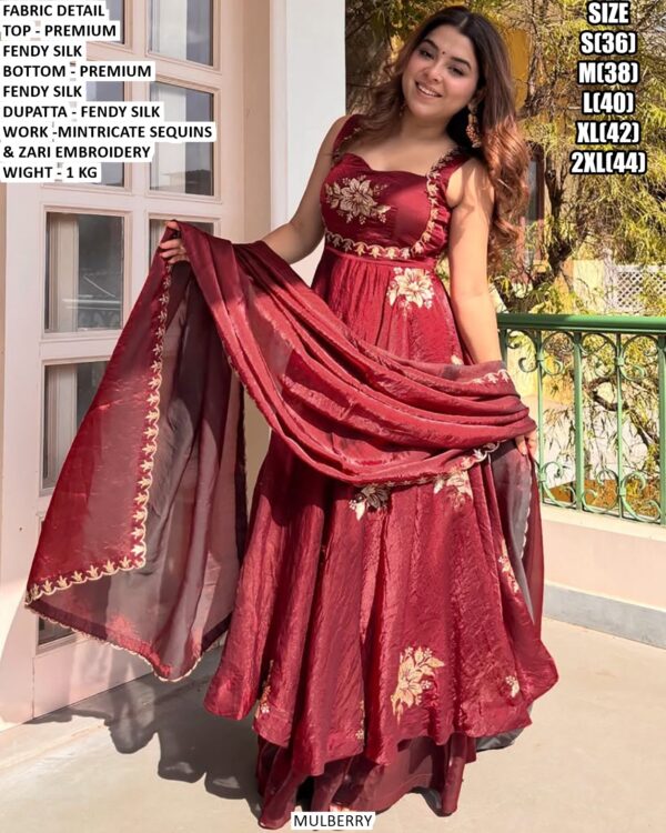 Party Wear Embroidered Silk Suit Set