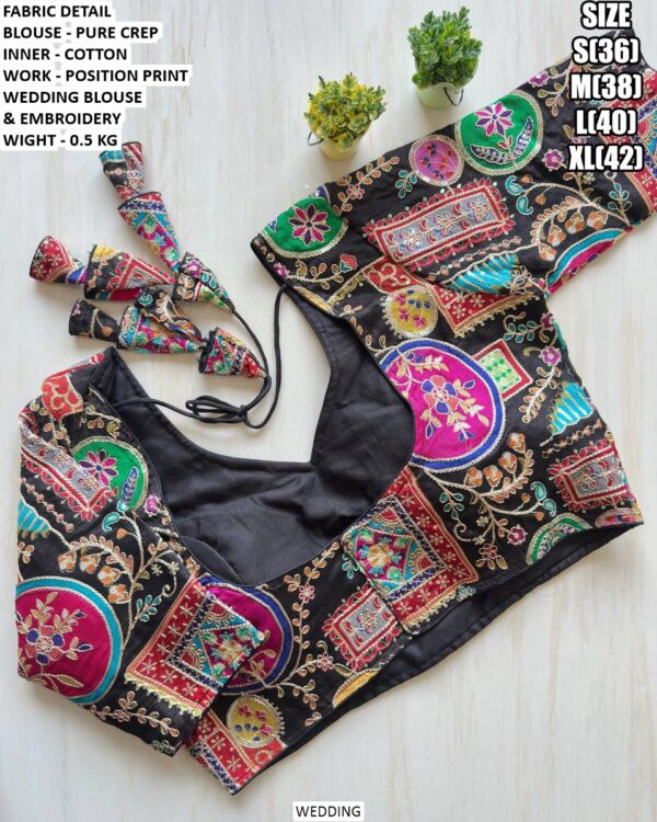 Stylish Pure Crep Party Wear Blouse