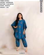 Slub Reyon Printed Kaftan Bottom Set