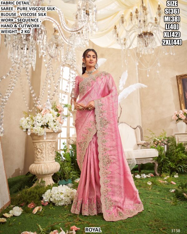 Pure Viscose Silk Sequence Work Saree