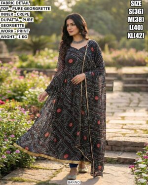 Festive Wear Pure Georgette Printed Outfit