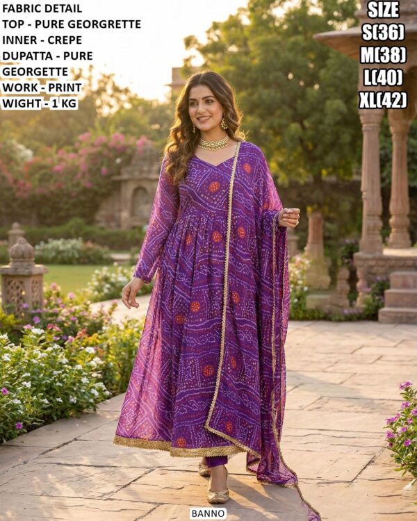 Festive Wear Pure Georgette Printed Outfit