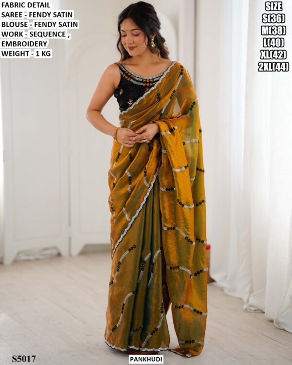 Graceful Ethnic Fendy Satin Saree For Women