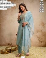 Pure Viscouse Chanderi Suit Set With Pure Organza Dupatta