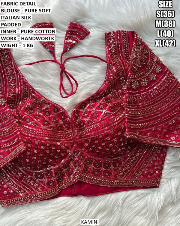 Pure Soft Italian Silk Handwork Padded Blouse