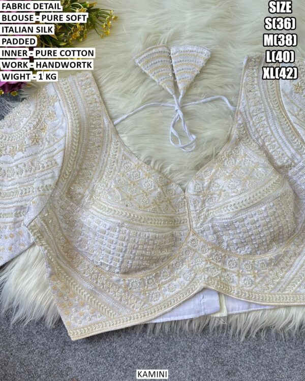 Pure Soft Italian Silk Handwork Padded Blouse
