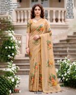 Premium Linen Cotton Saree With Blouse