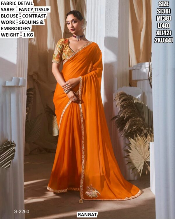 Festive Wear Saree With Embroidery Work