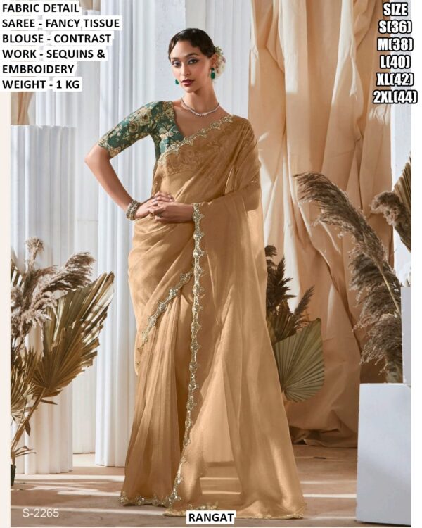 Festive Wear Saree With Embroidery Work