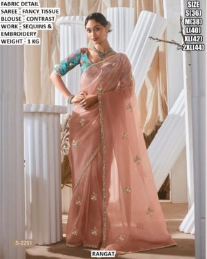 Festive Wear Saree With Embroidery Work