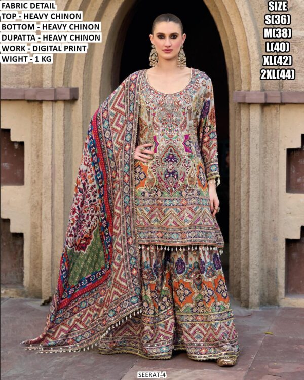 Heavy Chinon Digital Print Suit Set With Dupatta
