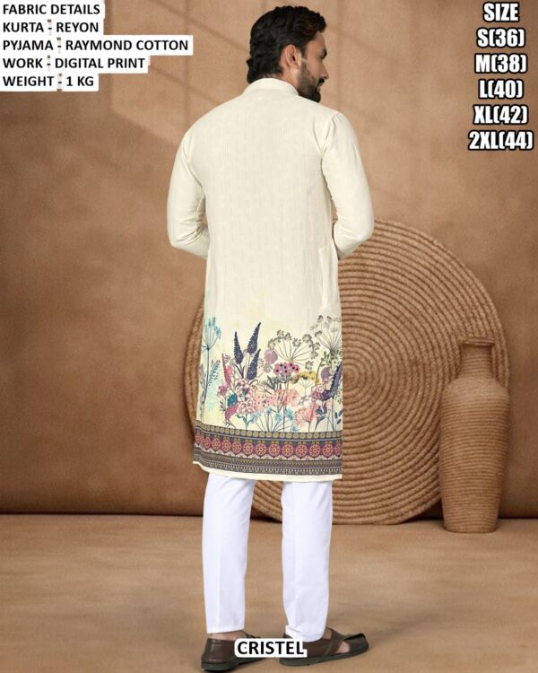 Casual Wear Printed Men Kurta Set