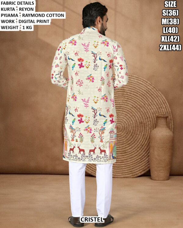 Casual Wear Printed Men Kurta Set