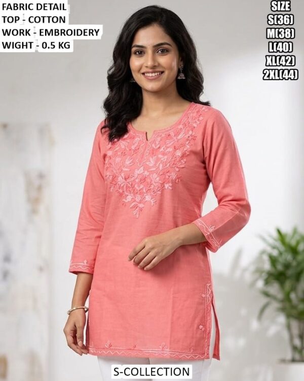 Cotton Embroidery Top For Women