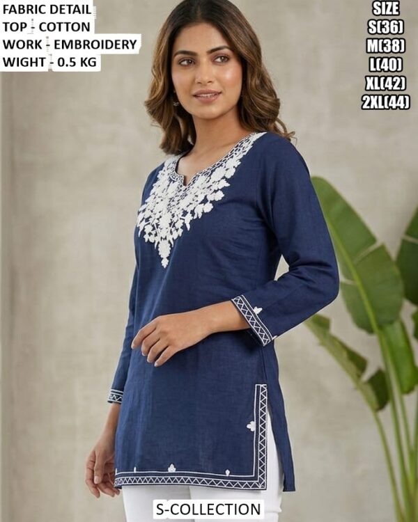 Cotton Embroidery Top For Women