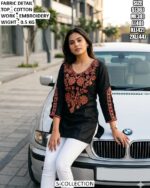 Cotton Embroidery Top For Women